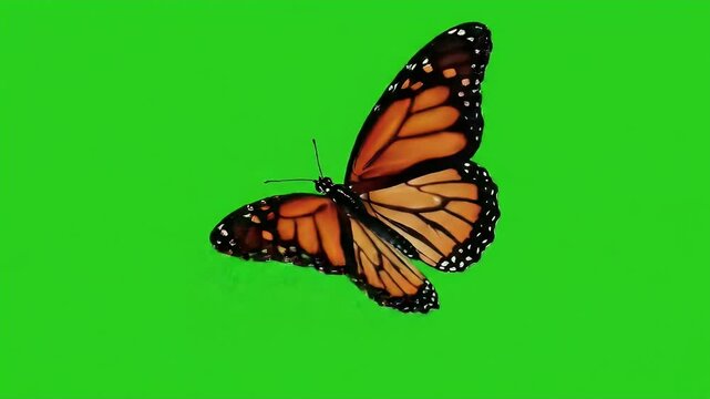 Stunning Monarch Butterfly Green Screen Video Footage High-Quality 4K Video for Editing and Compositing