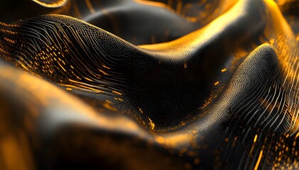 Abstract textured surface with golden highlights.