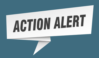 action alert banner. action alert speech bubble, label, sticker, sign template
