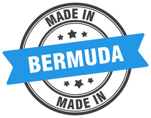 Made in Bermuda round sign. Made in Bermuda stamp.