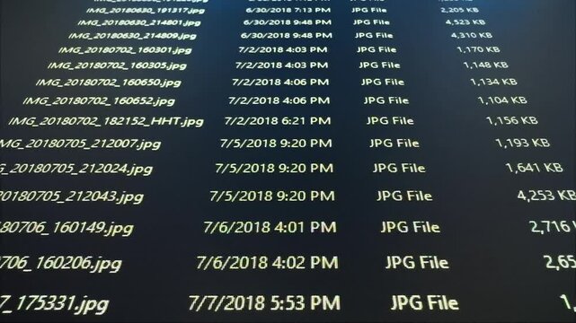 Cinematic Screen Capture - File Exploring Scrolling - 4K