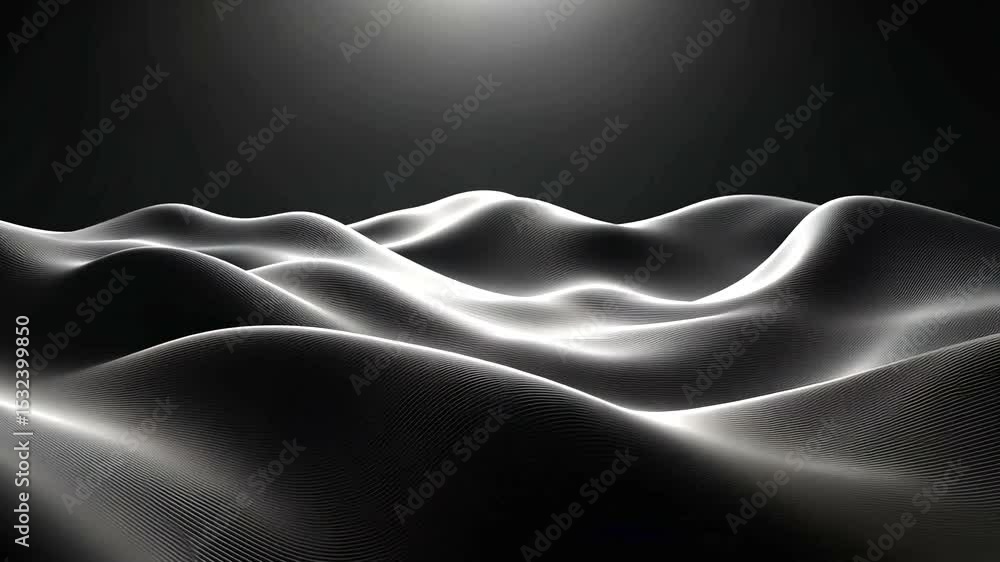 Poster abstract waves in dark environment - seamless looping animation for creative backgrounds
