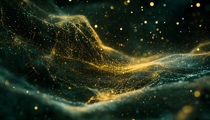 Abstract illustration of a dynamic, golden network.