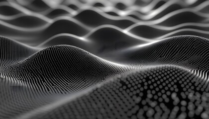 Abstract grayscale design with undulating patterns.