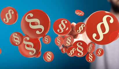 Abstract 3D rendering of paragraph symbols.  Perfect for legal, law, and justice concepts.