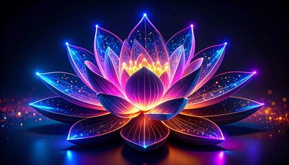 Glowing lotus flower