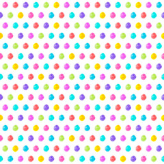 holiday gift wrapping seamless pattern: bright multicolor paint stains against white background