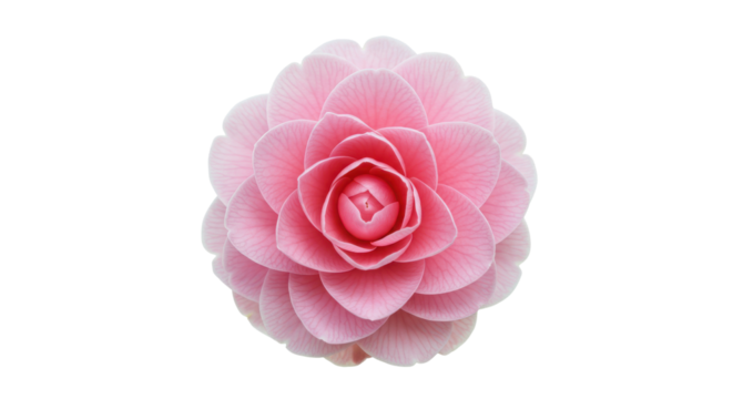 Close-up of Pink Camellia Flower Isolated on White Background