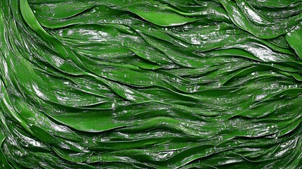 Abstract Green Wave Texture Background Lush Emerald Paint Swirl