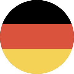 Germany round flag. Flag circle icon. Round push button, badge.