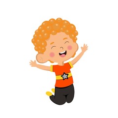 Vactor kids image,Cute boy jump vactor image , cute boy cartoon character jump vactor illustration	
