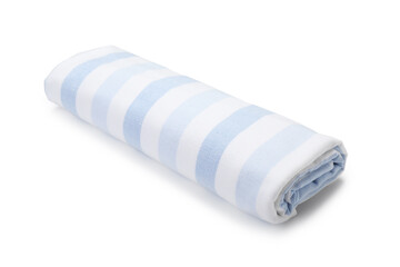 One striped beach towel isolated on white
