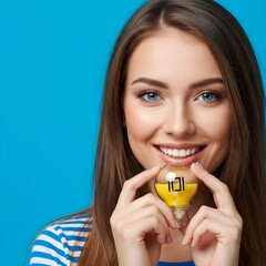 young woman with a light bulb 