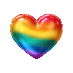 Heart of Rainbow: An emblem of LGBTQ+ pride, a heart, pulsates with the vibrant colors of the rainbow, representing unity and love. A vivid and striking illustration of equality and acceptance.
