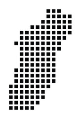 Symbol Map of the City Bagheria (Italy) showing the city with a pattern of just a few black squares