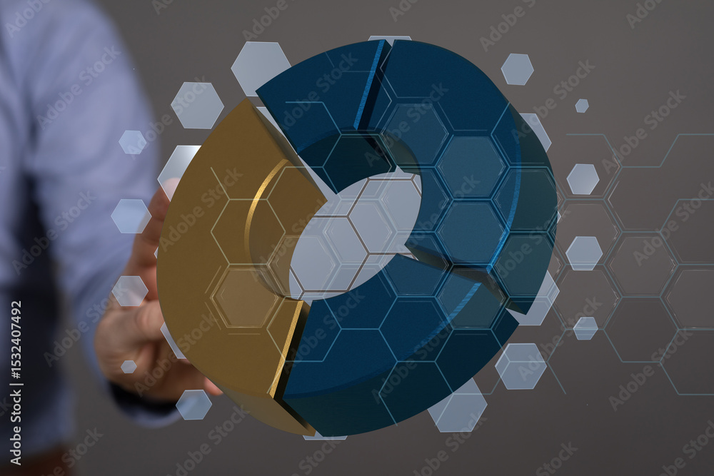 Aufkleber Visualize business data with this 3D pie chart.  Ideal for presentations and reports.