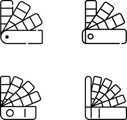 Minimalist Line Art Icons of Color Swatch Palettes in Grid Layout
