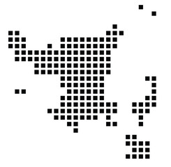 Symbol Map of the City Taranto (Italy) showing the city with a pattern of just a few black squares