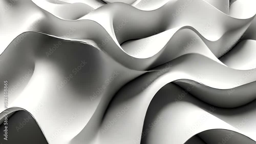 Poster abstract white rippled surface animation with smooth transitions and subtle light play