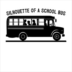 School Bus Vector Illustration with Kids.