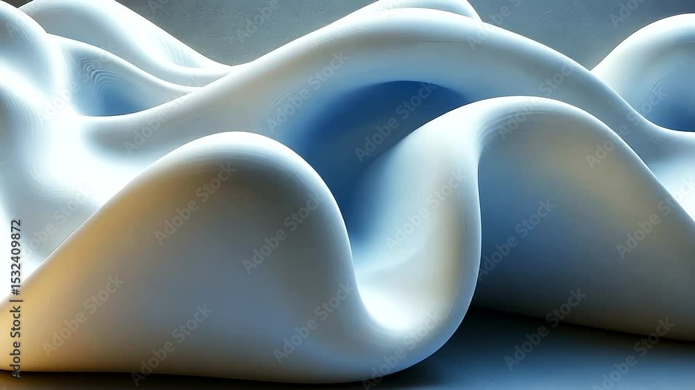 Poster abstract white wavy surface animation with smooth seamless looping movement backdrop