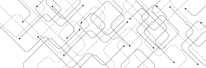 Abstract background with technology circuit board texture. Modern electronic motherboard texture. Engineering and communication concept for header, web banner, website, presentation.