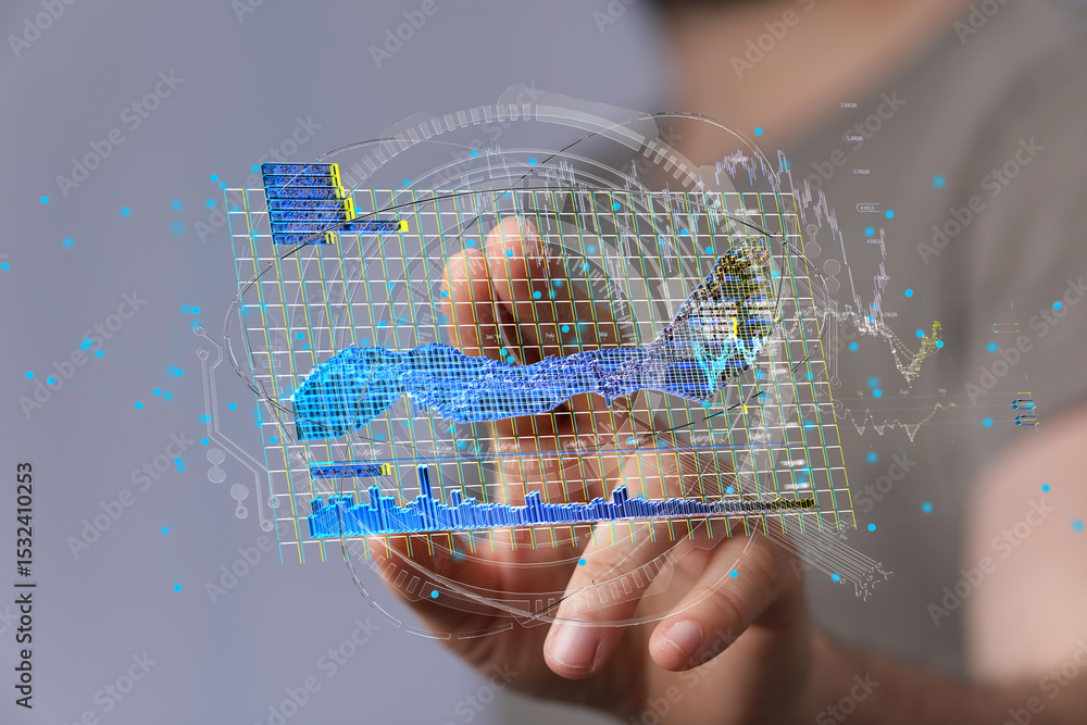 Aufkleber Modern business analytics dashboard.  Interactive data visualization for insightful decisions.