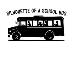 School Bus Vector Illustration with Kids.
