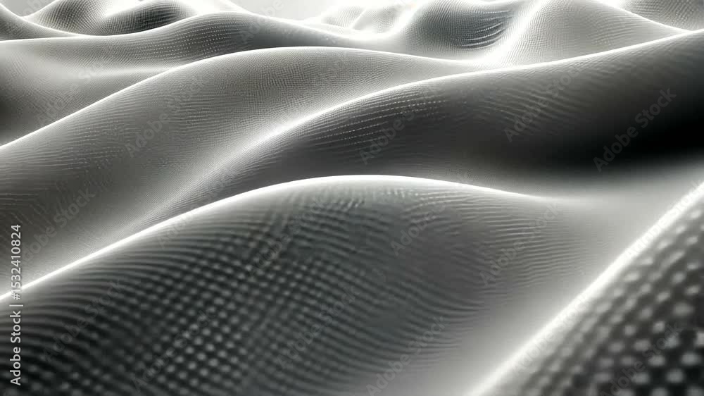 Poster abstract white wavy surface with grid pattern animation, smooth motion design