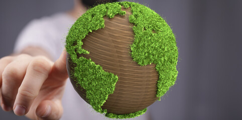 Eco-friendly concept.  Protecting our planet, sustainable growth, environmental conservation.