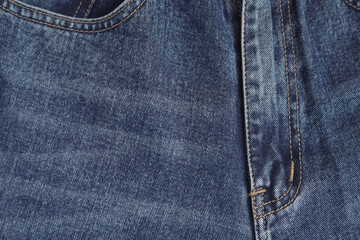 Jeans pants. front pocket of blue jeans, denim texture.