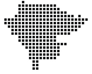 Symbol Map of the City M. Jaworzno (Poland) showing the city with a pattern of just a few black squares