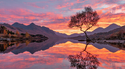 sunset in the mountains