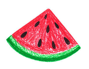 手描き風、スイカのイラスト素材