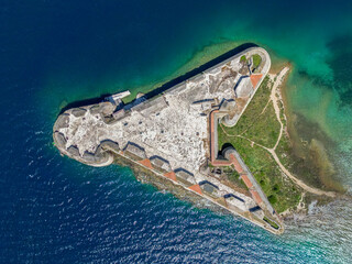 Aerial View of St. Nicholas Fortress at the Entrance to Šibenik, Croatia