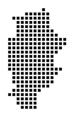 Fototapeta premium Symbol Map of the City M. Zabrze (Poland) showing the city with a pattern of just a few black squares