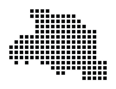 Symbol Map of the City M. Zory (Poland) showing the city with a pattern of just a few black squares