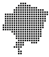 Fototapeta premium Symbol Map of the City Pila (Poland) showing the city with a pattern of just a few black squares