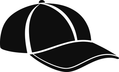 Baseball Cap Silhouette Vector Illustration 