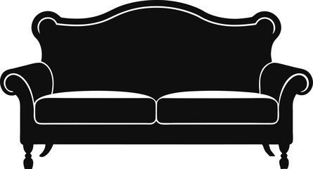 Couch Silhouette Vector Illustration 