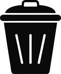 Dustbin Silhouette Vector Illustration 