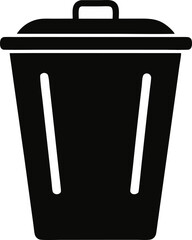 Dustbin Silhouette Vector Illustration 