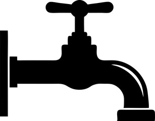 Faucet Silhouette Vector Illustration 