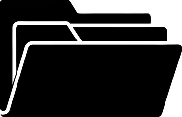 Folder Silhouette Vector Illustration 