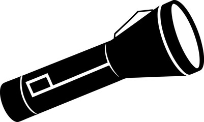 Flashlight Silhouette Vector Illustration 