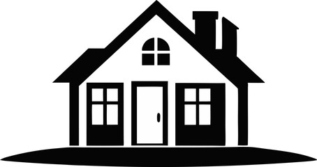 House Silhouette Vector Illustration 