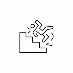 staircase accident icon sign vector