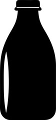 Milk Bottle Silhouette Vector Illustration 