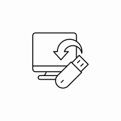 usb to desktop transfer icon sign vector