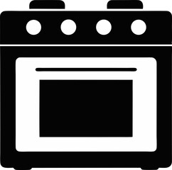 Oven Silhouette Vector Illustration 